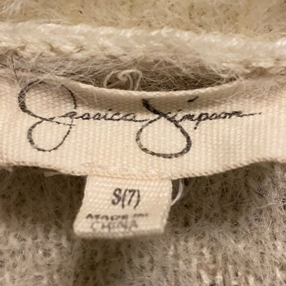 Jessica Simpson Girls Cream Long Sleeve Open Front Knit Cardigan Sweater SMALL - Picture 2 of 8